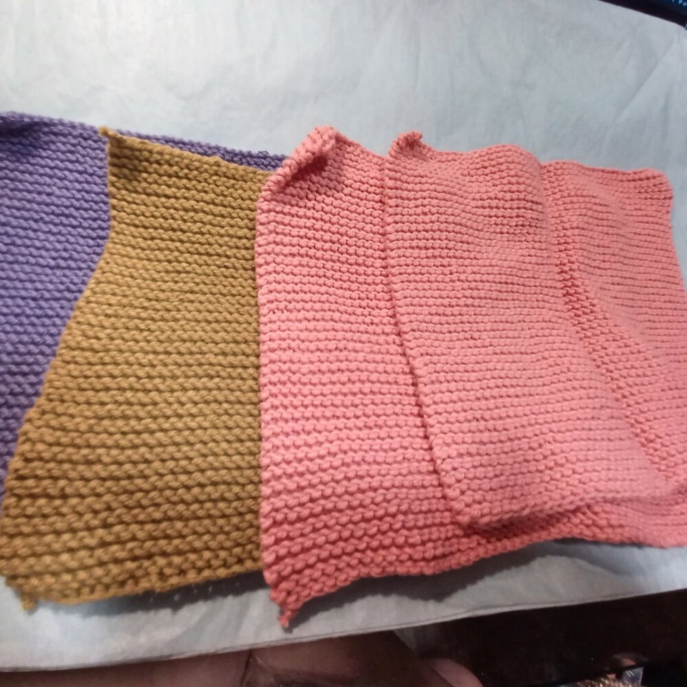 Hand Knit 100% Cotton Wash Cloths